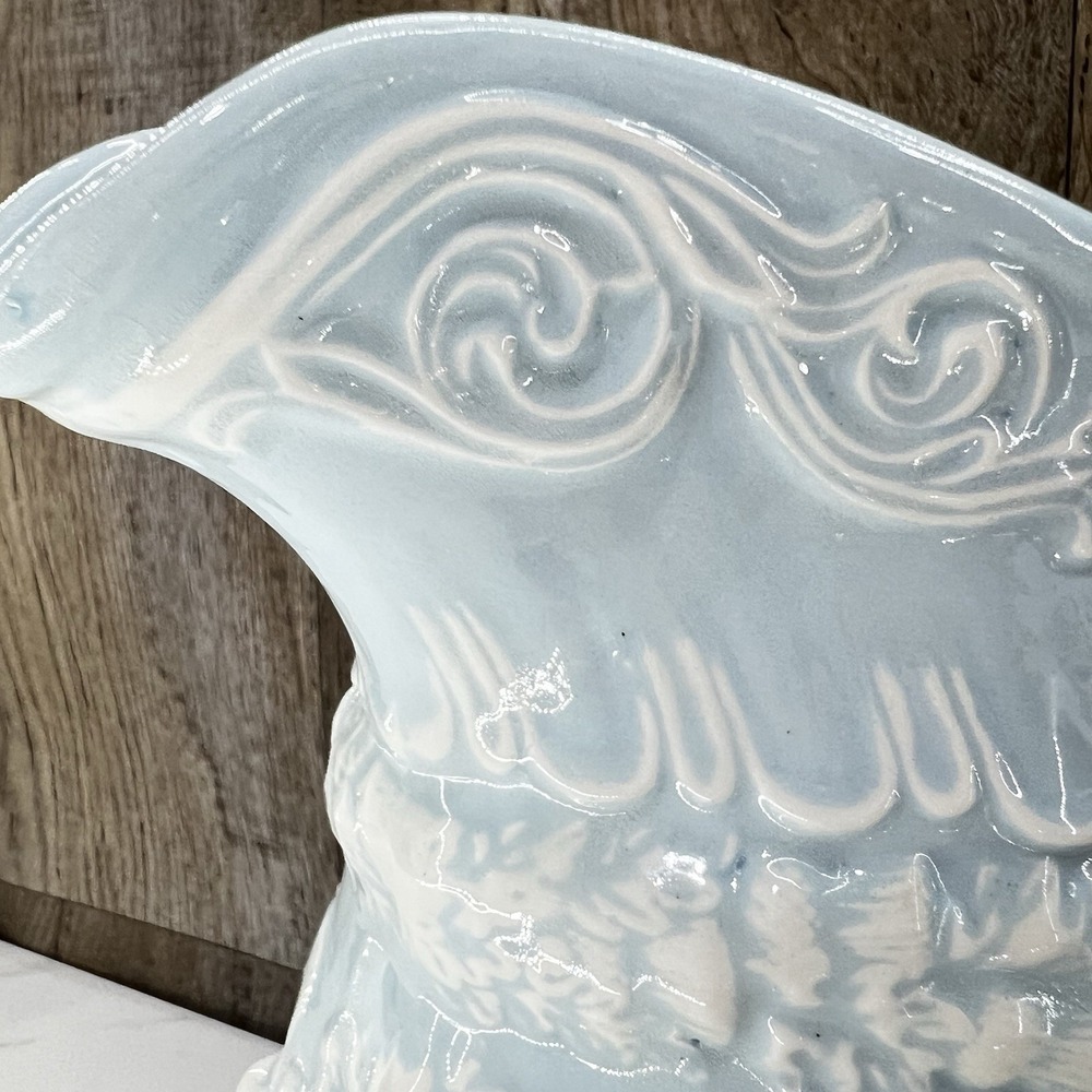Antique Ridgway Staffordshire Tam O Shanter Lg Pitcher Jug Relief Light Blue 10" - Picture 12 of 12